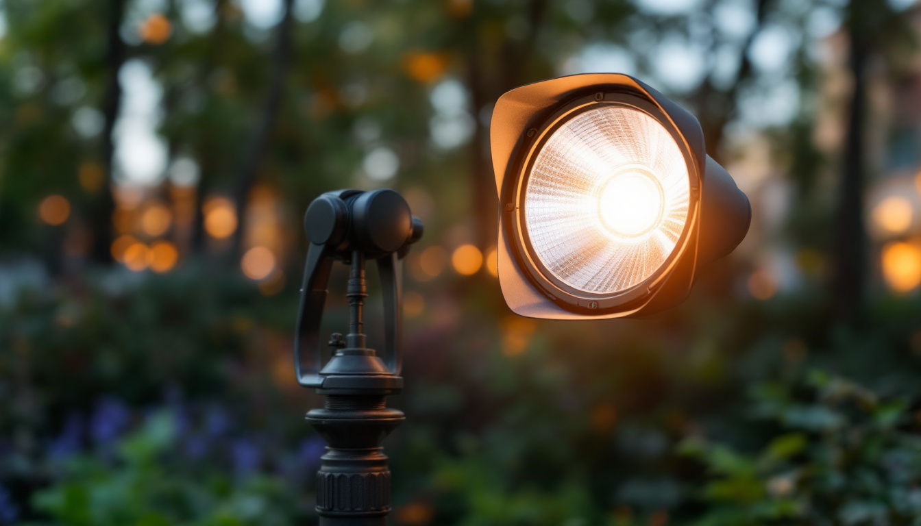 A photograph of a well-designed outdoor light with a sturdy stand