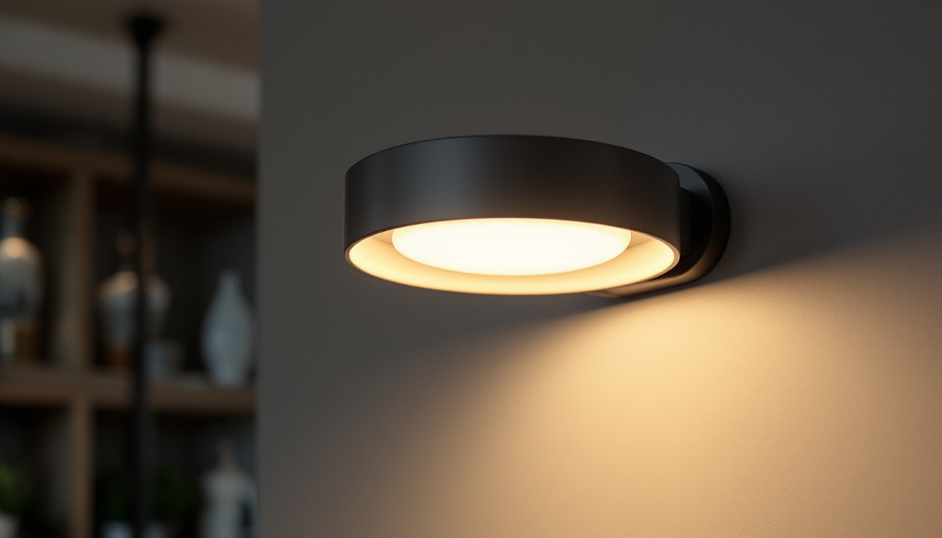A photograph of a well-designed surface mounted light fixture installed in a stylish interior setting