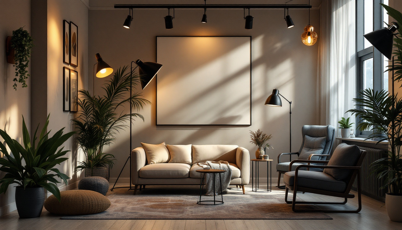 A photograph of a beautifully designed lighting setup in a stylish interior space