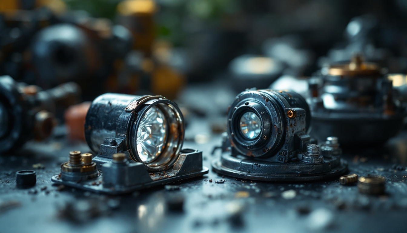 A photograph of a close-up shot of a faulty ballast alongside a functioning one