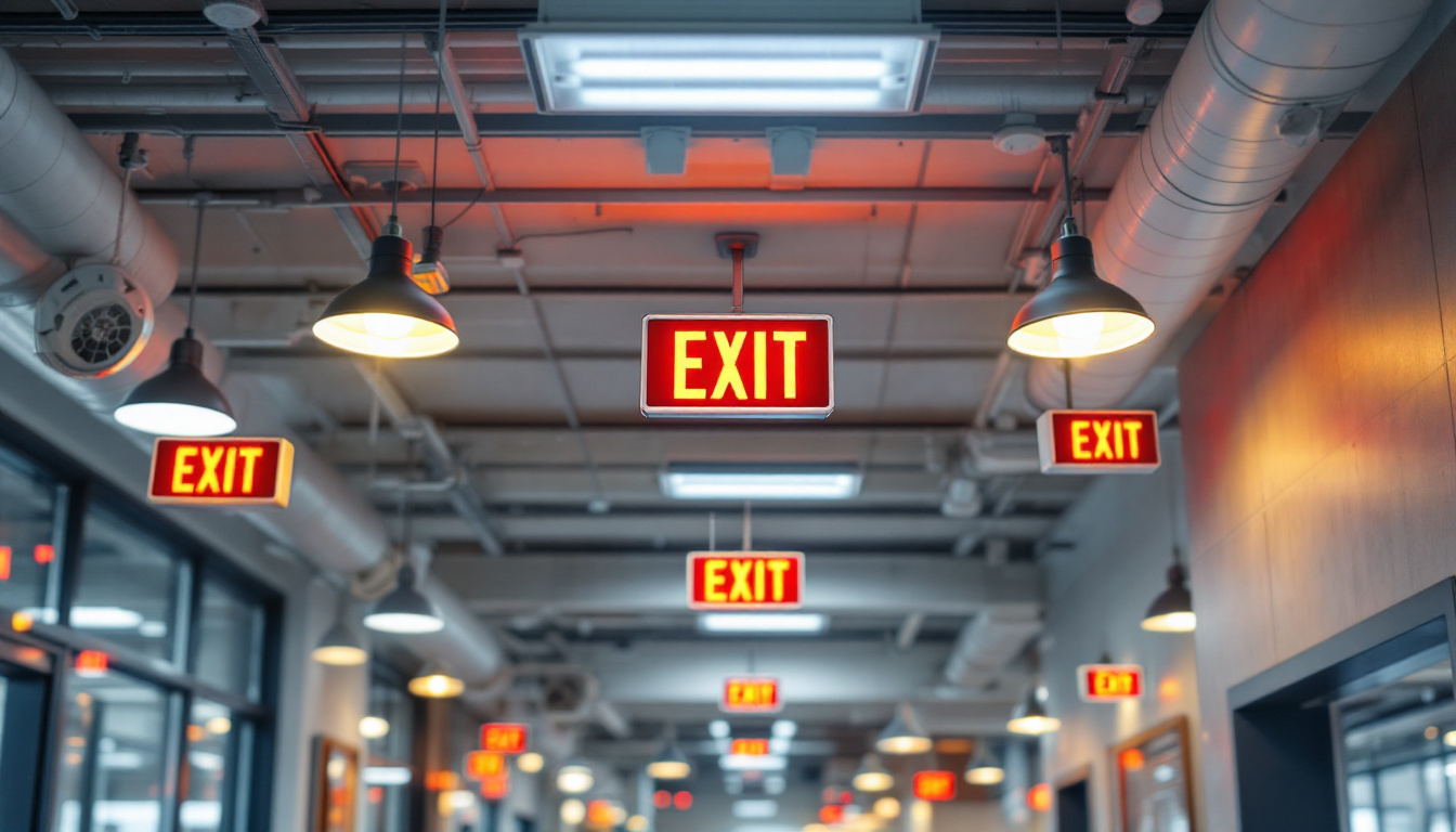 A photograph of a well-lit space showcasing various types of lighting fixtures