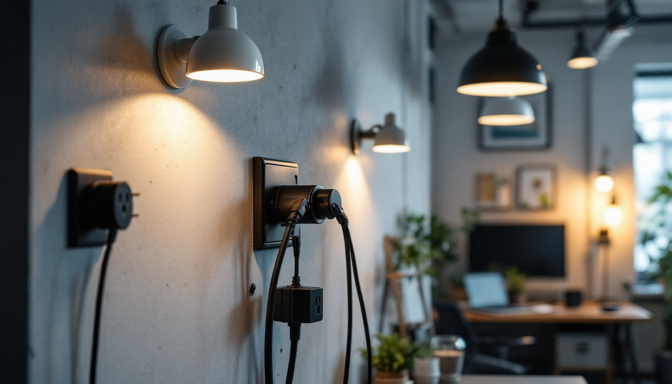 A photograph of a well-designed lighting installation in an engineering workspace