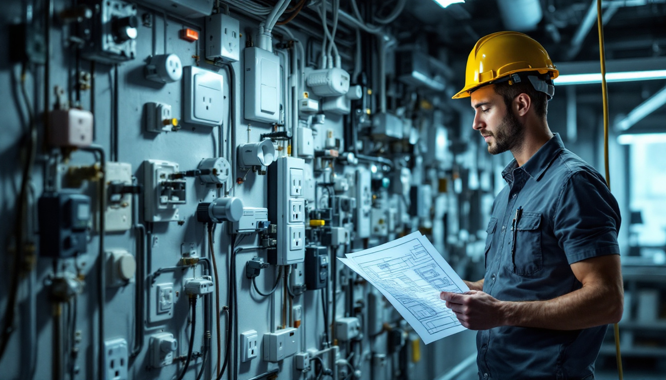A photograph of a diverse array of electrical outlets in a well-lit environment