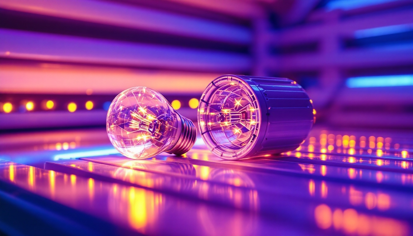 A photograph of a close-up shot of a tanning bed with its replacement bulbs prominently displayed