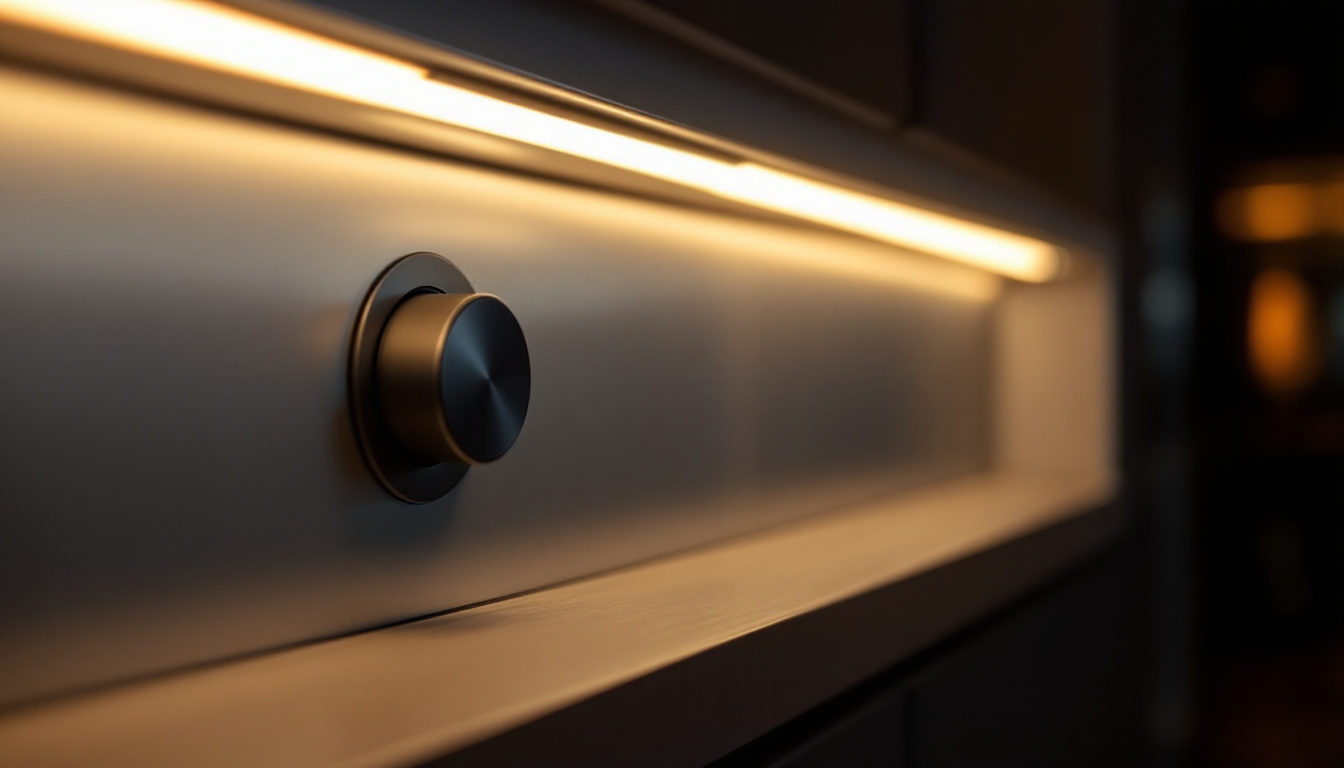 A photograph of a modern led strip lighting installation in a stylish interior space