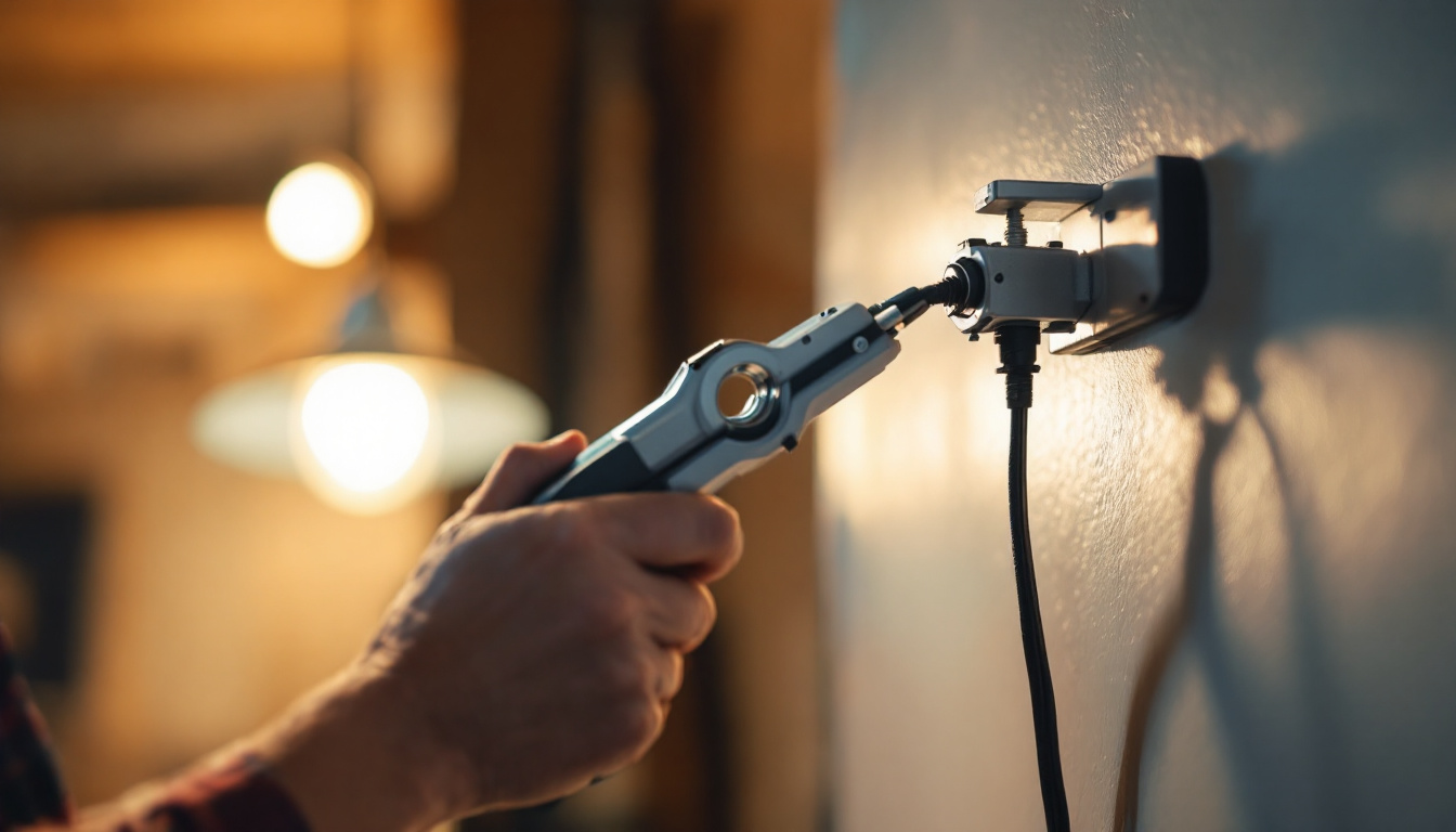 A photograph of a wire pull tool in action