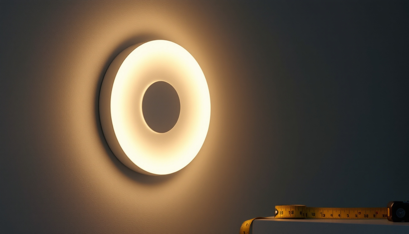 A photograph of a stylish circle led ceiling light installed in a modern room setting
