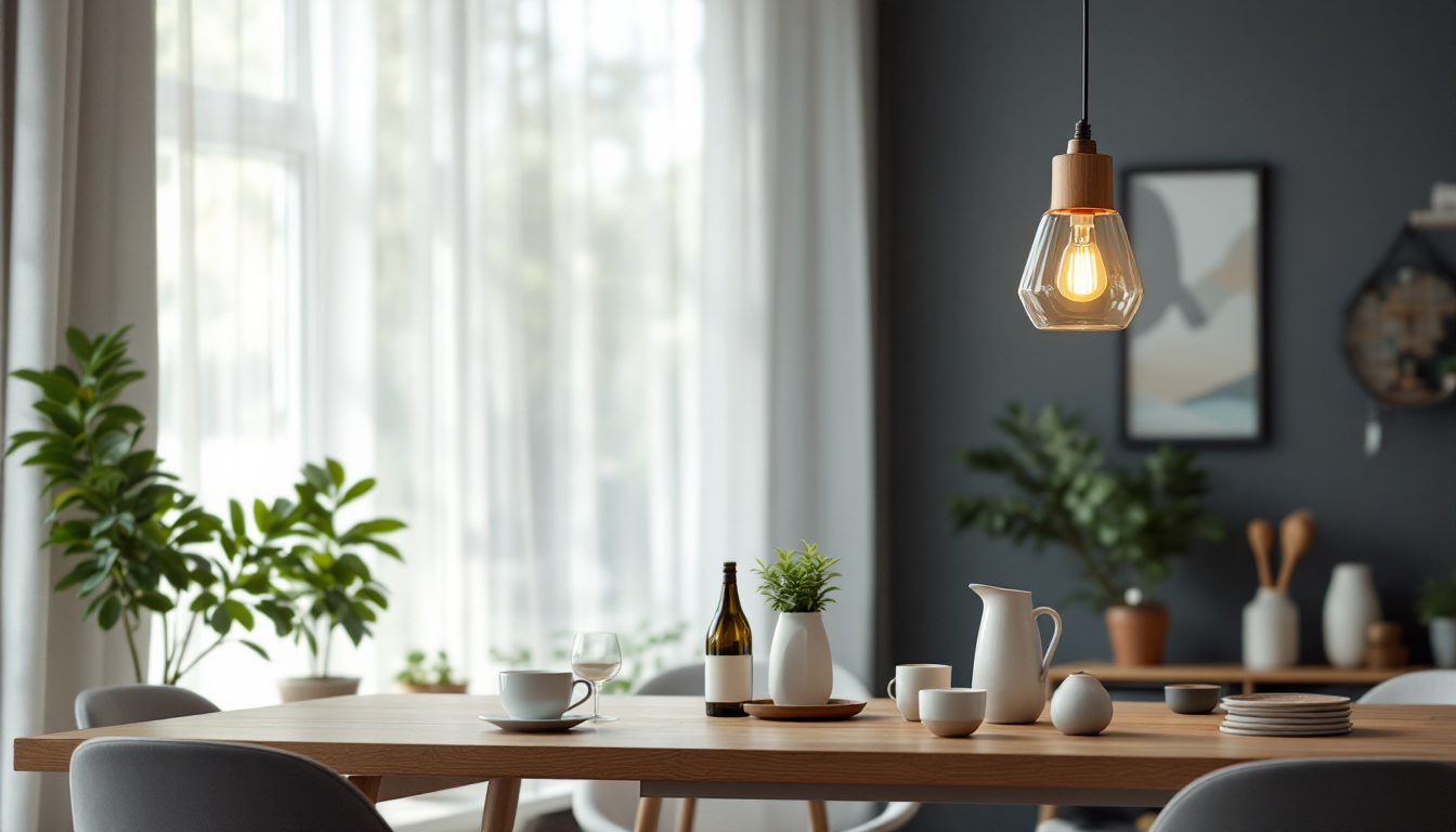 A photograph of a beautifully designed pendant light hanging in a modern living space