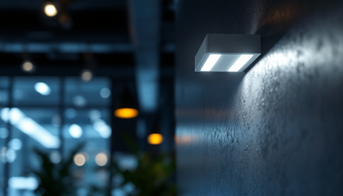 A photograph of a sleek maxlite led fixture installed in a modern setting