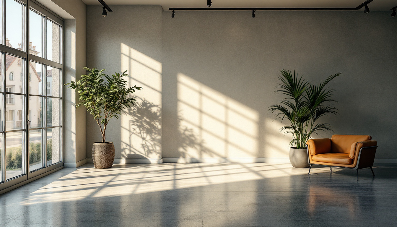 A photograph of a well-lit interior space showcasing natural and artificial lighting harmoniously blending