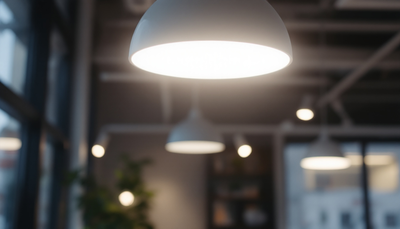 A photograph of a round fluorescent light fixture in a well-lit space