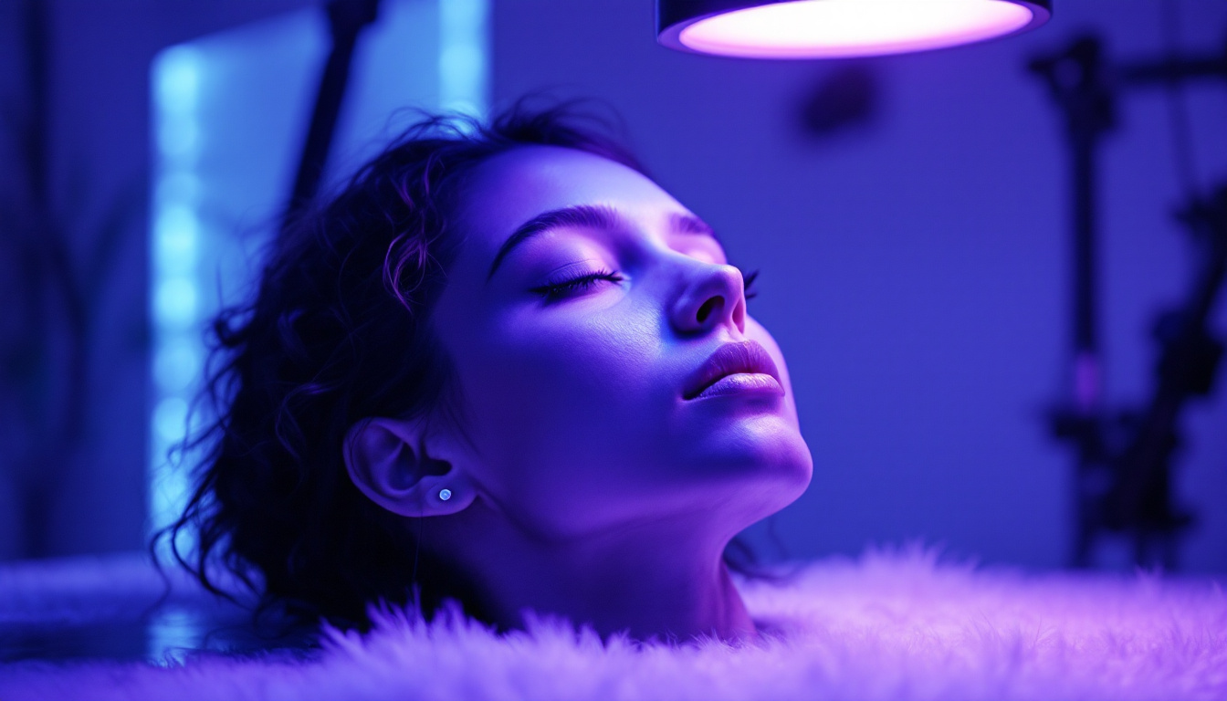 A photograph of a uv light lamp in use within a lighting system