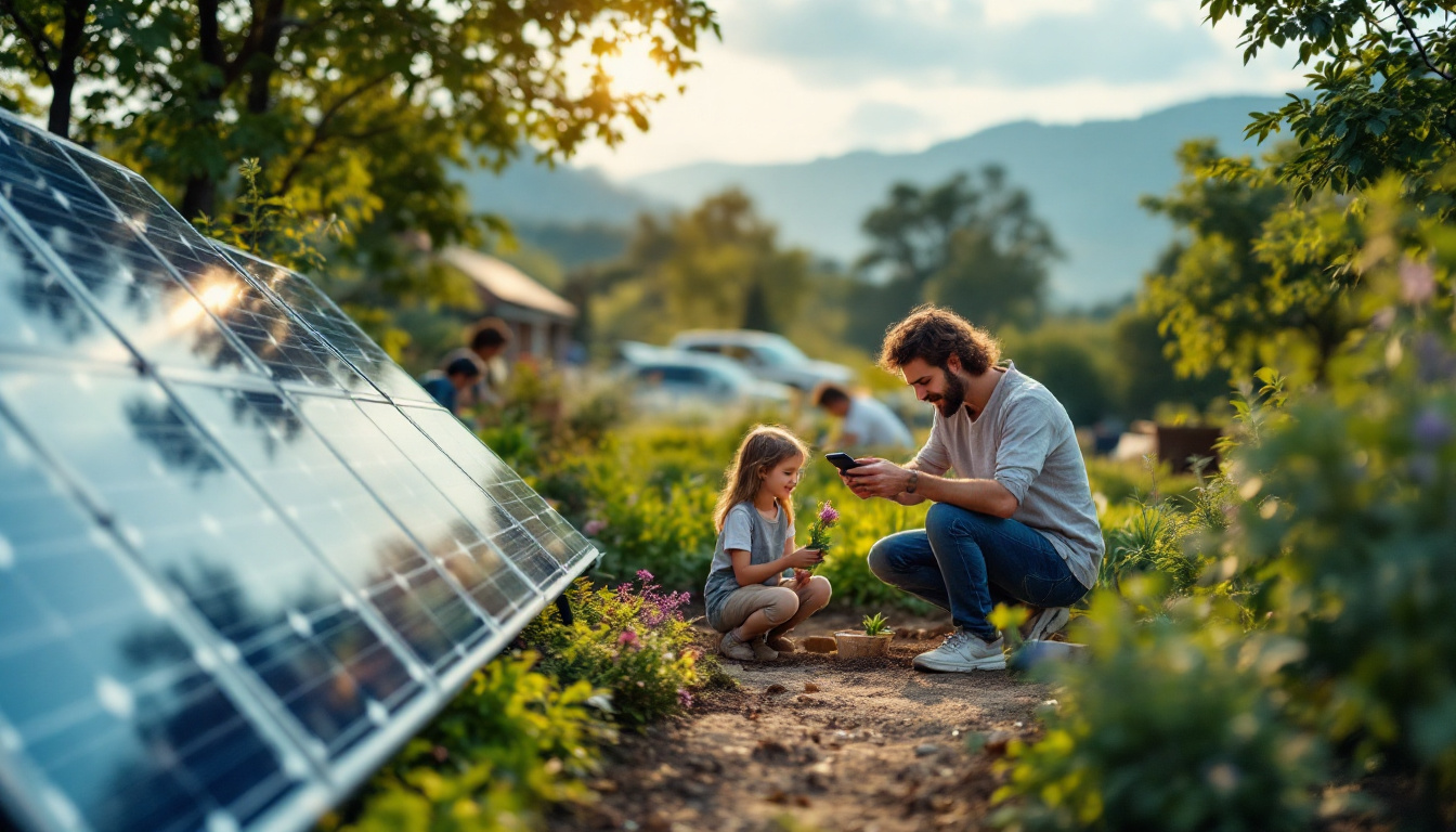 A photograph of a solar-powered outdoor setup