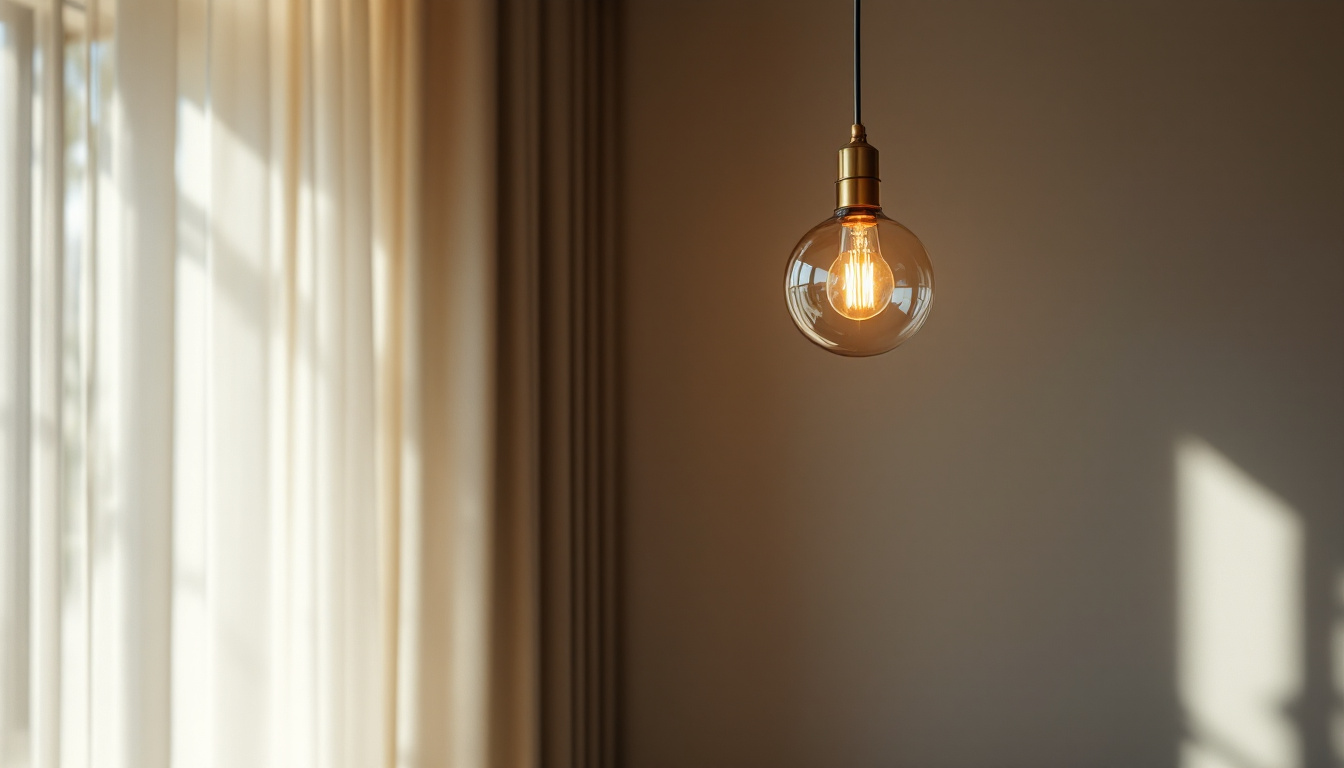 A photograph of a beautifully designed hanging lamp pendant in an elegantly lit space