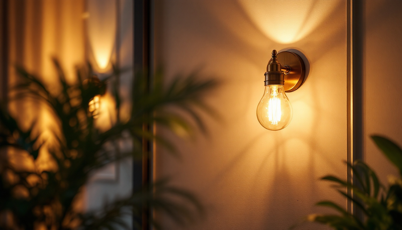 A photograph of a stylishly designed wall light fixture in an aesthetically pleasing interior setting