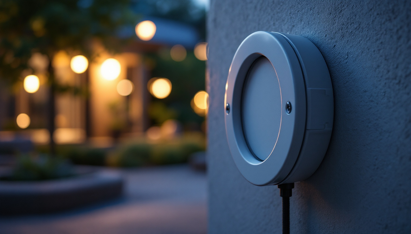 A photograph of a well-installed outdoor round junction box