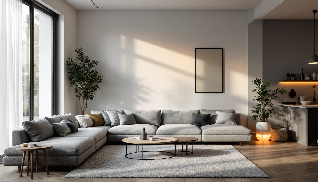 A photograph of a well-designed home interior featuring stylish timer lights in various settings