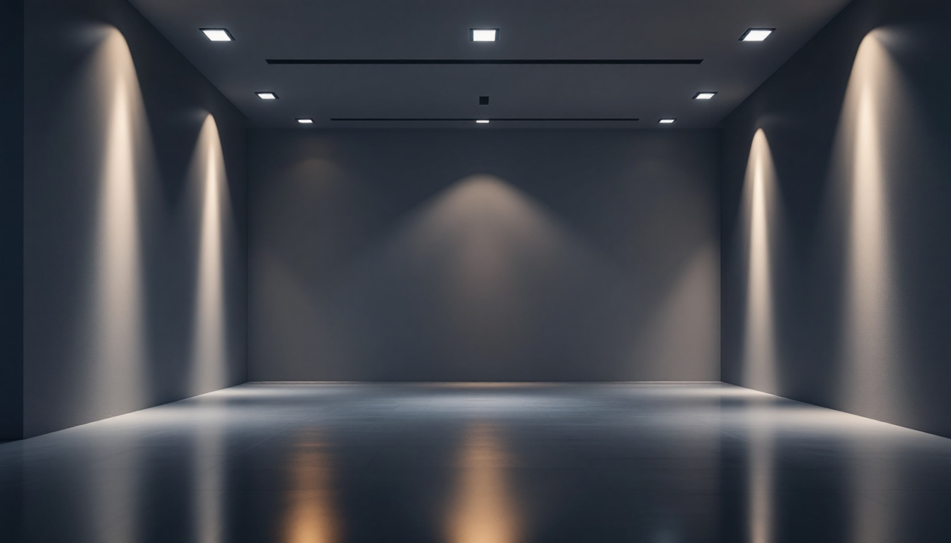 A photograph of a beautifully lit modern interior space showcasing various recessed led lights in action