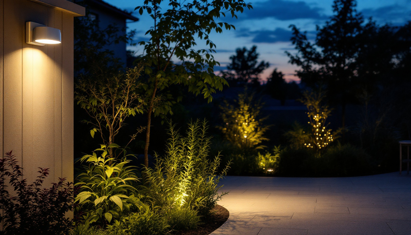 A photograph of a beautifully illuminated outdoor space at dusk