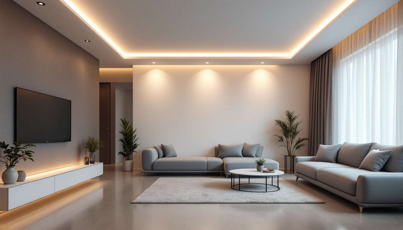 A photograph of a beautifully designed room showcasing the sleek installation of led recessed lighting