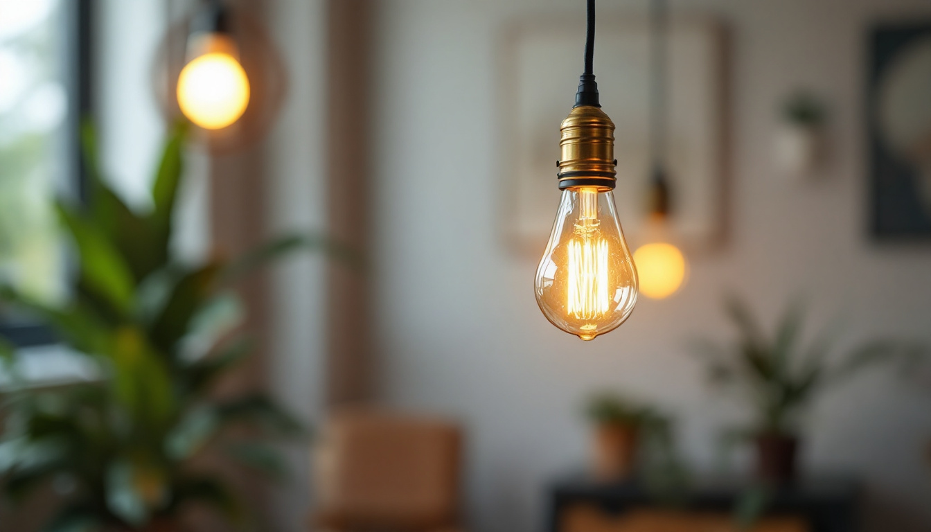 A photograph of a well-designed light bulb fixture in a modern setting