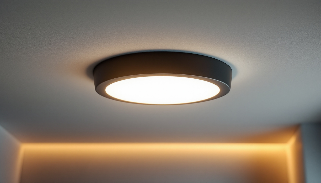 A photograph of a beautifully designed flush led ceiling light installed in a modern interior space
