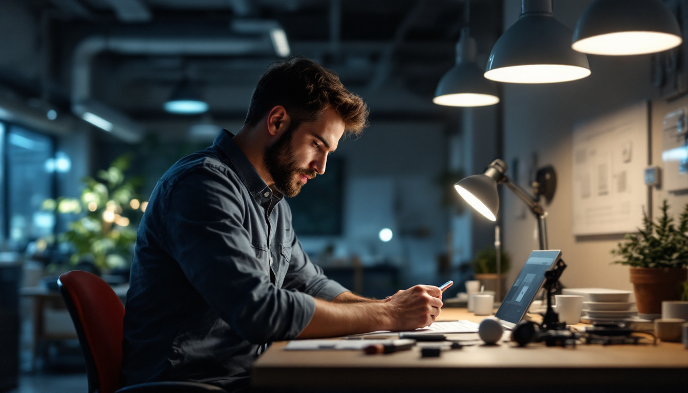 A photograph of a modern engineer in a well-lit workspace