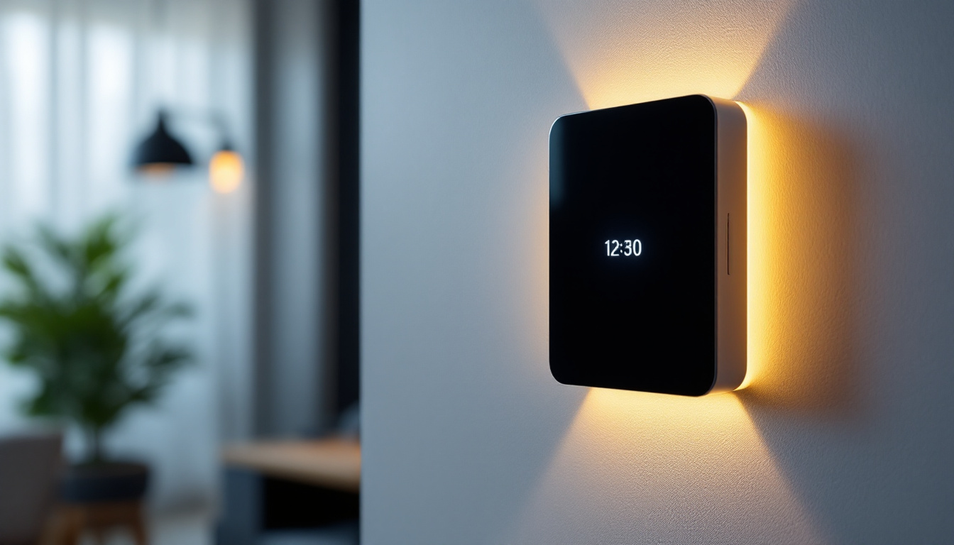 A photograph of a modern timer light switch installed on a wall