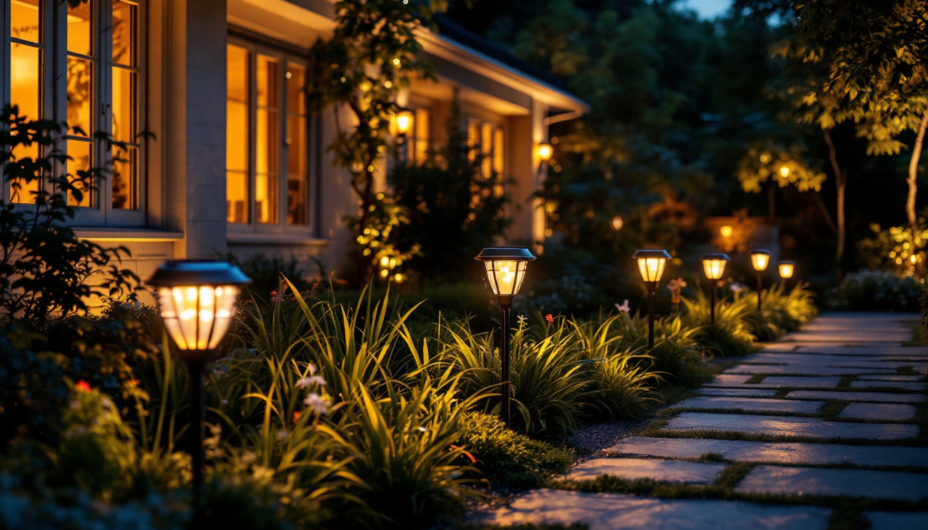 A photograph of a beautifully illuminated outdoor space at night