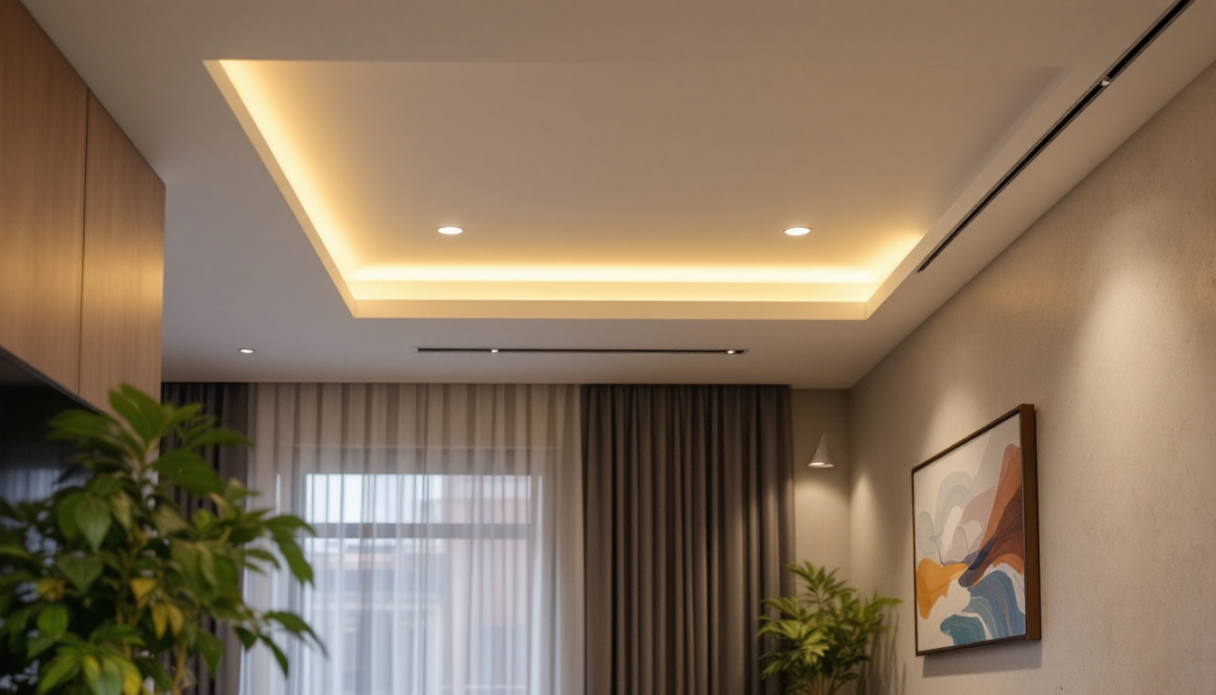 A photograph of a modern interior space featuring well-designed 4-inch led recessed lights