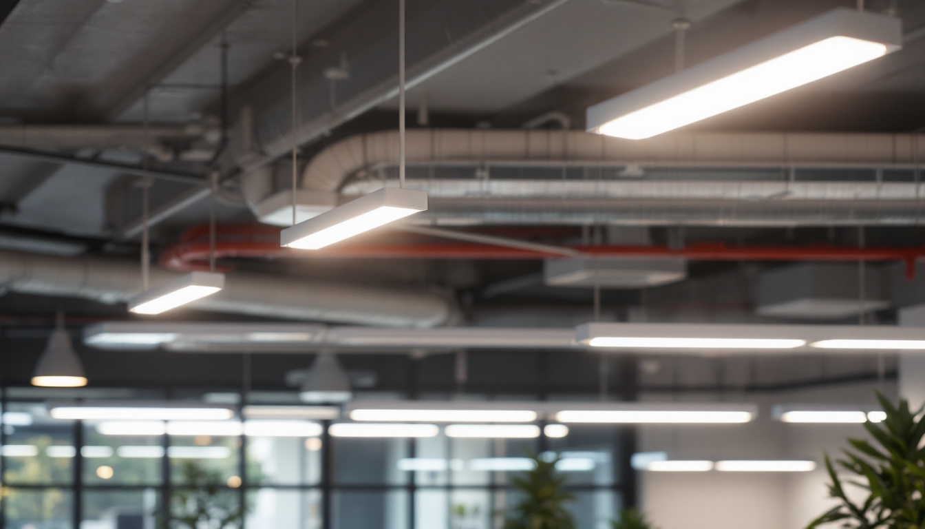 A photograph of a well-lit led fixture installation in a modern space
