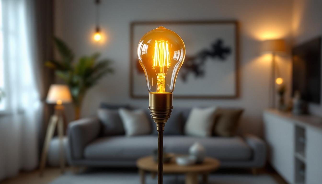 A photograph of a well-lit living space featuring a stylish candelabra base bulb type b in an elegant fixture