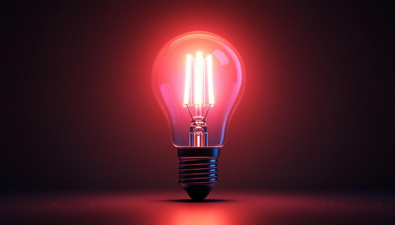 A photograph of a t5 auto bulb illuminated in a dark setting