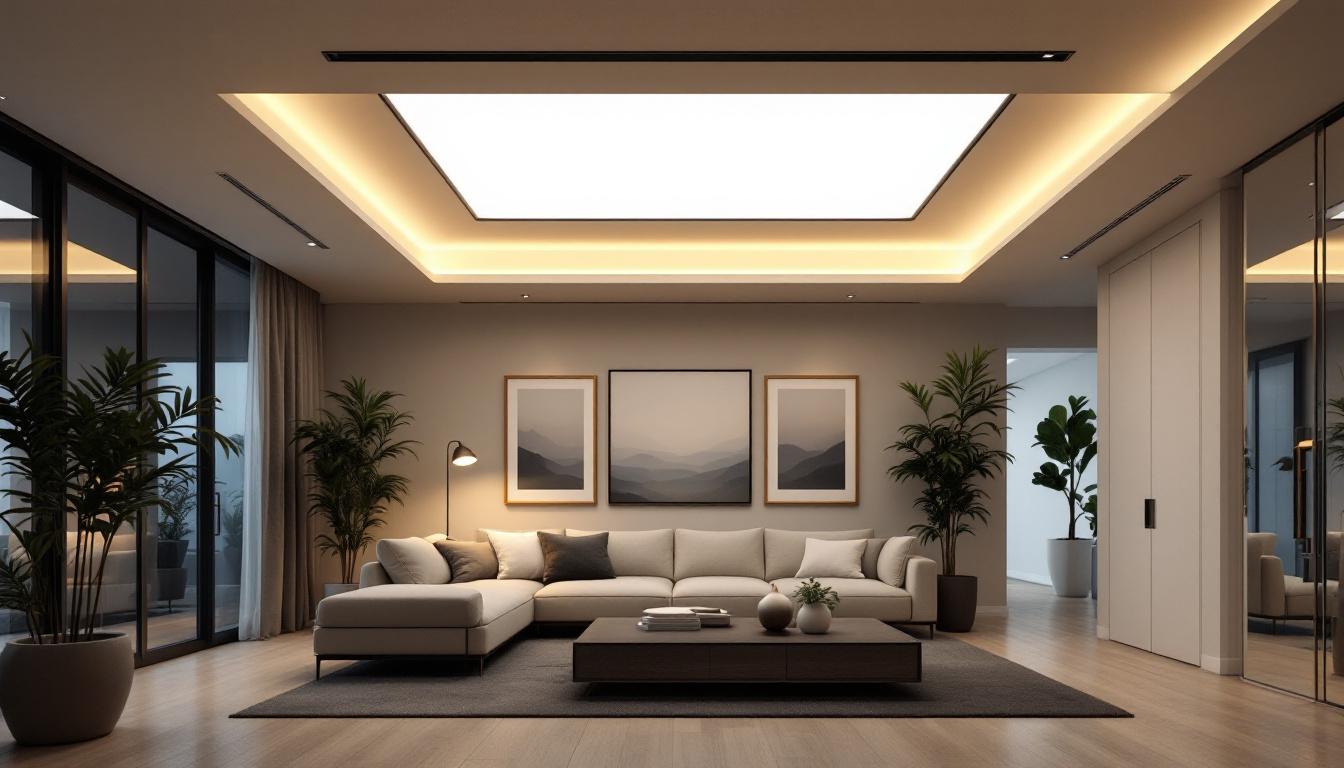A photograph of a well-lit room showcasing led recessed lighting installations