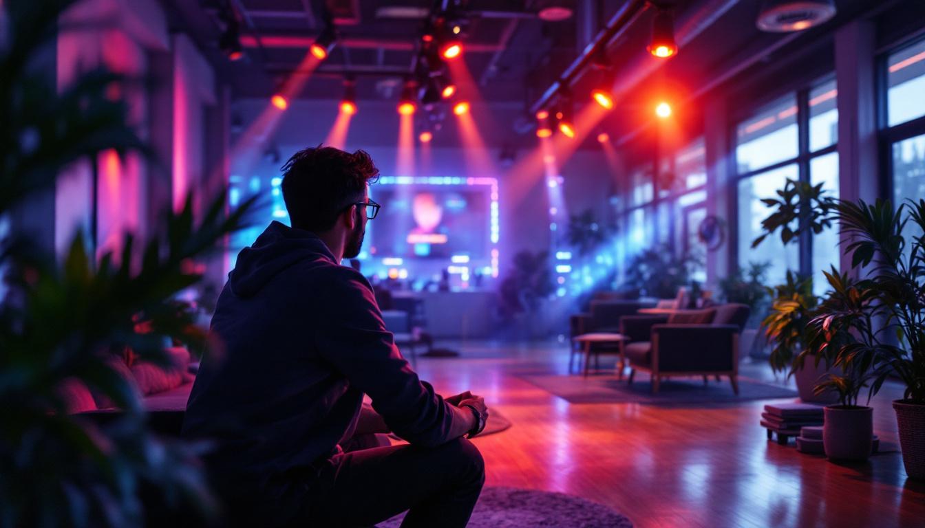 A photograph of a modern lighting system in action