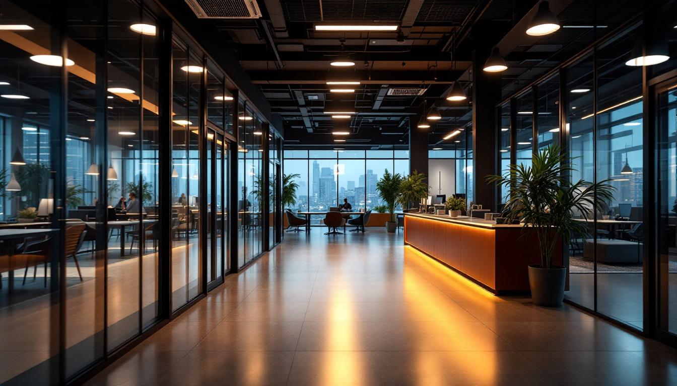 A photograph of a modern commercial space illuminated with keystone led lighting
