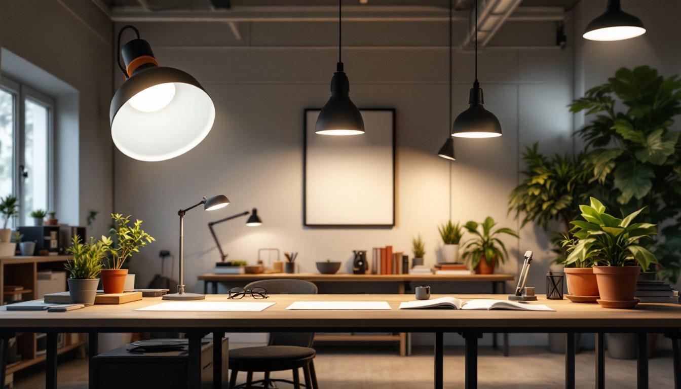 A photograph of a well-lit engineering workspace or a lighting design project in progress