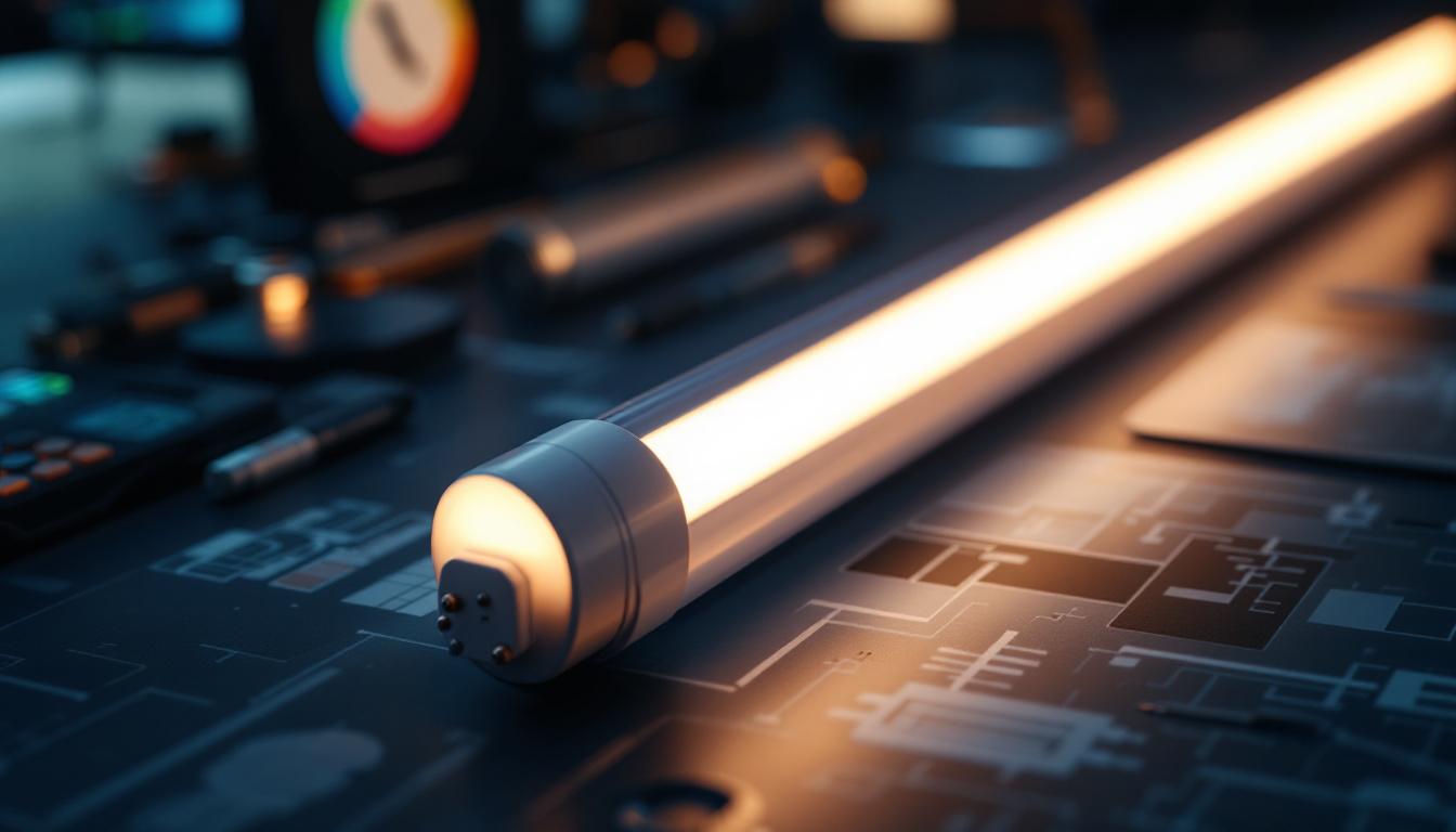 A photograph of a t8 tube in a well-lit environment