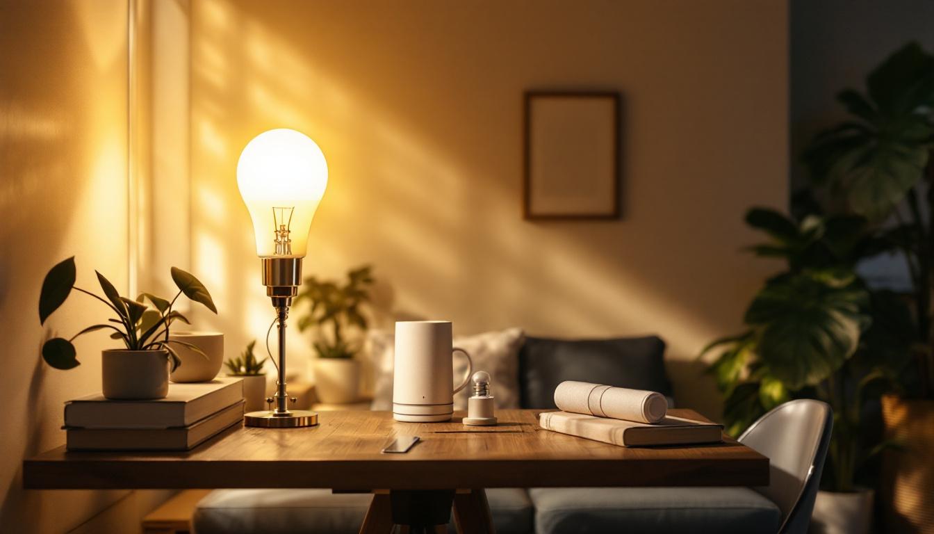 A photograph of a well-lit room featuring a 4 ft led bulb in use