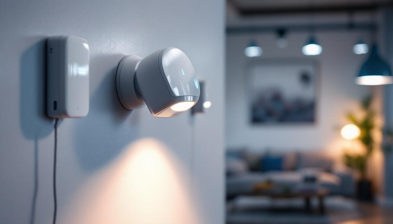 A photograph of a modern automatic lighting system in action