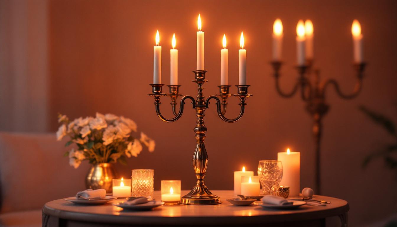 A photograph of a beautifully arranged type b candelabra