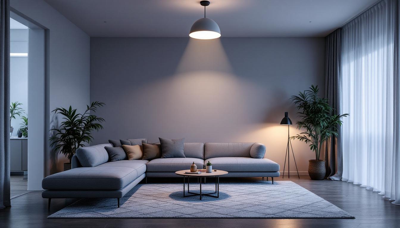 A photograph of a beautifully designed room featuring a newly relocated ceiling light fixture