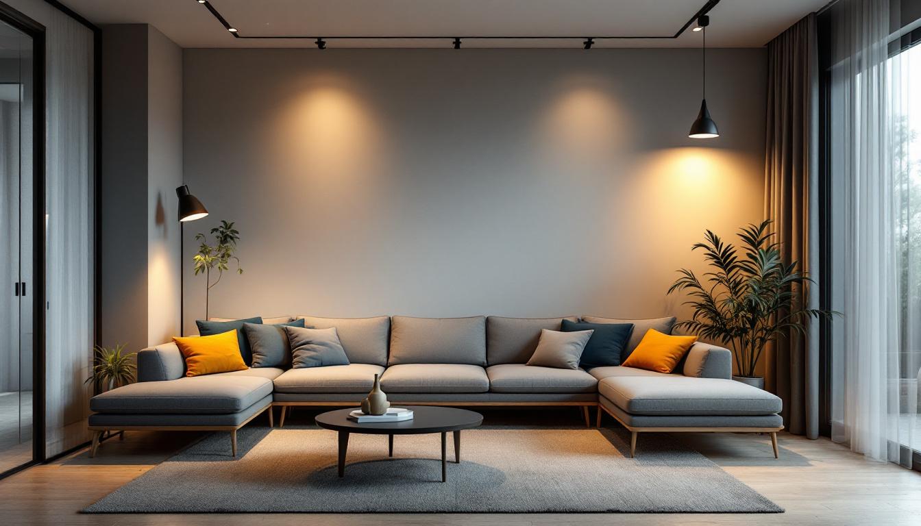 A photograph of a modern residential space featuring innovative light fixtures that highlight unique designs and energy-efficient technologies