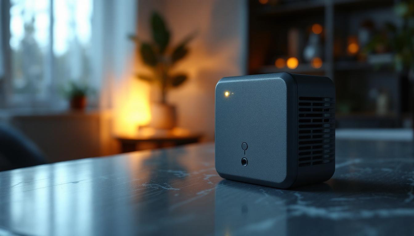 A photograph of capture a photograph of a modern dimmable led light driver in a sleek