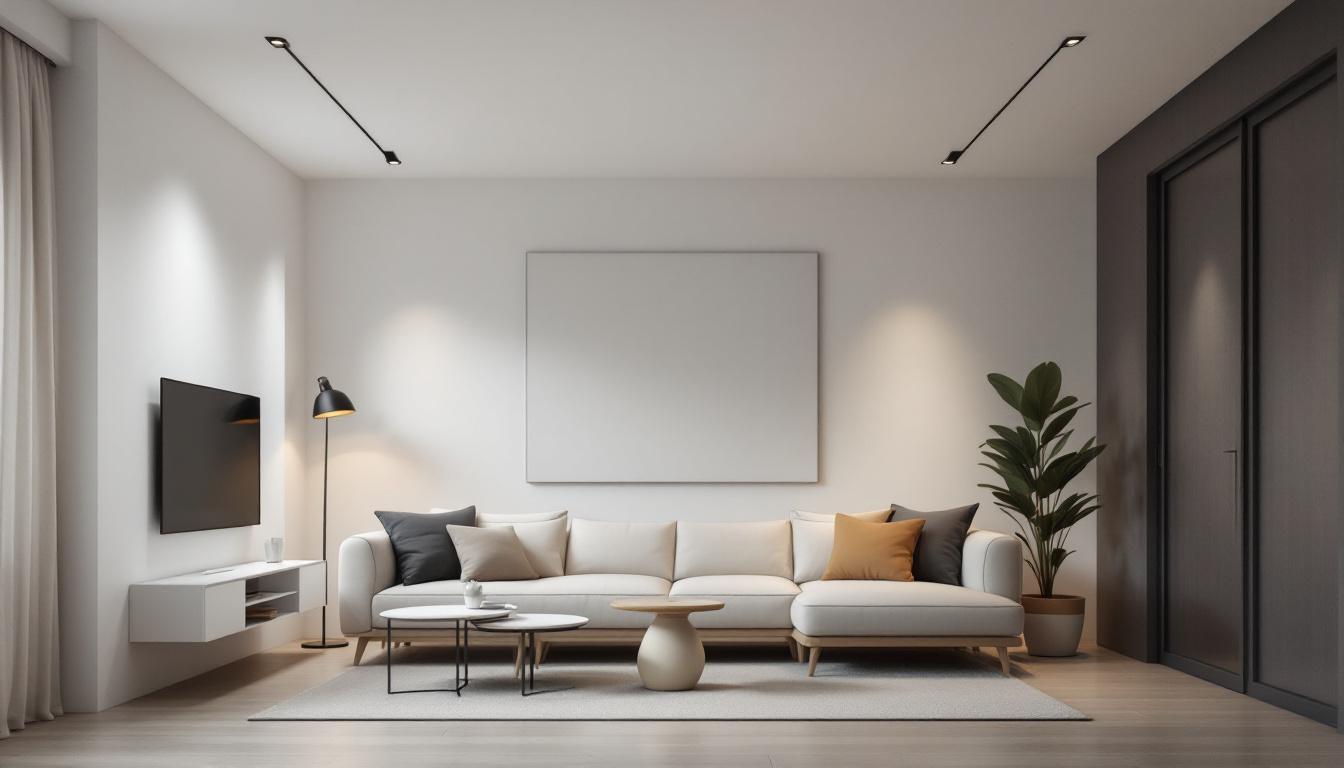 A photograph of a modern living space featuring stylish led recessed lights in action