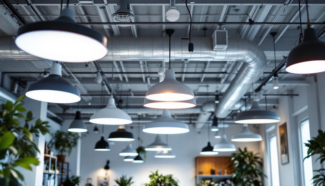 A photograph of a well-lit indoor space featuring various lithonia lighting fixtures in use