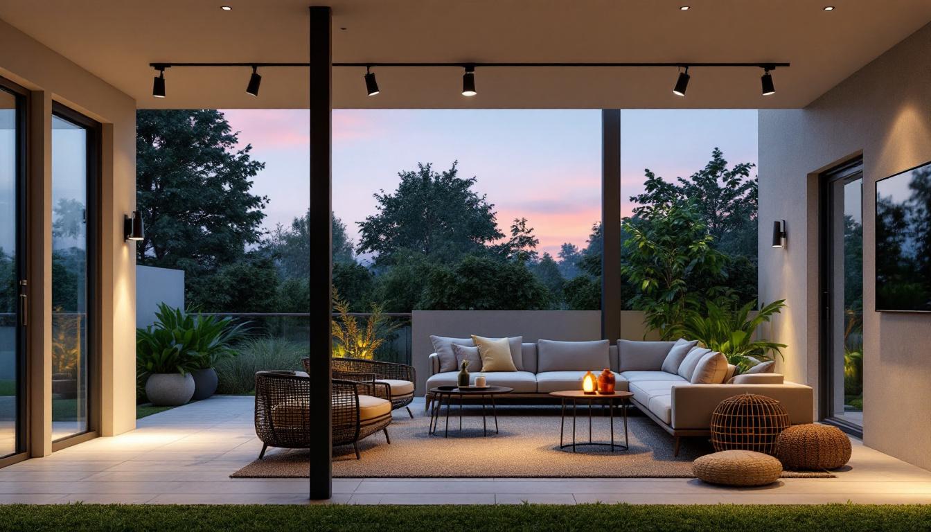 A photograph of a well-lit outdoor space transitioning into an indoor area