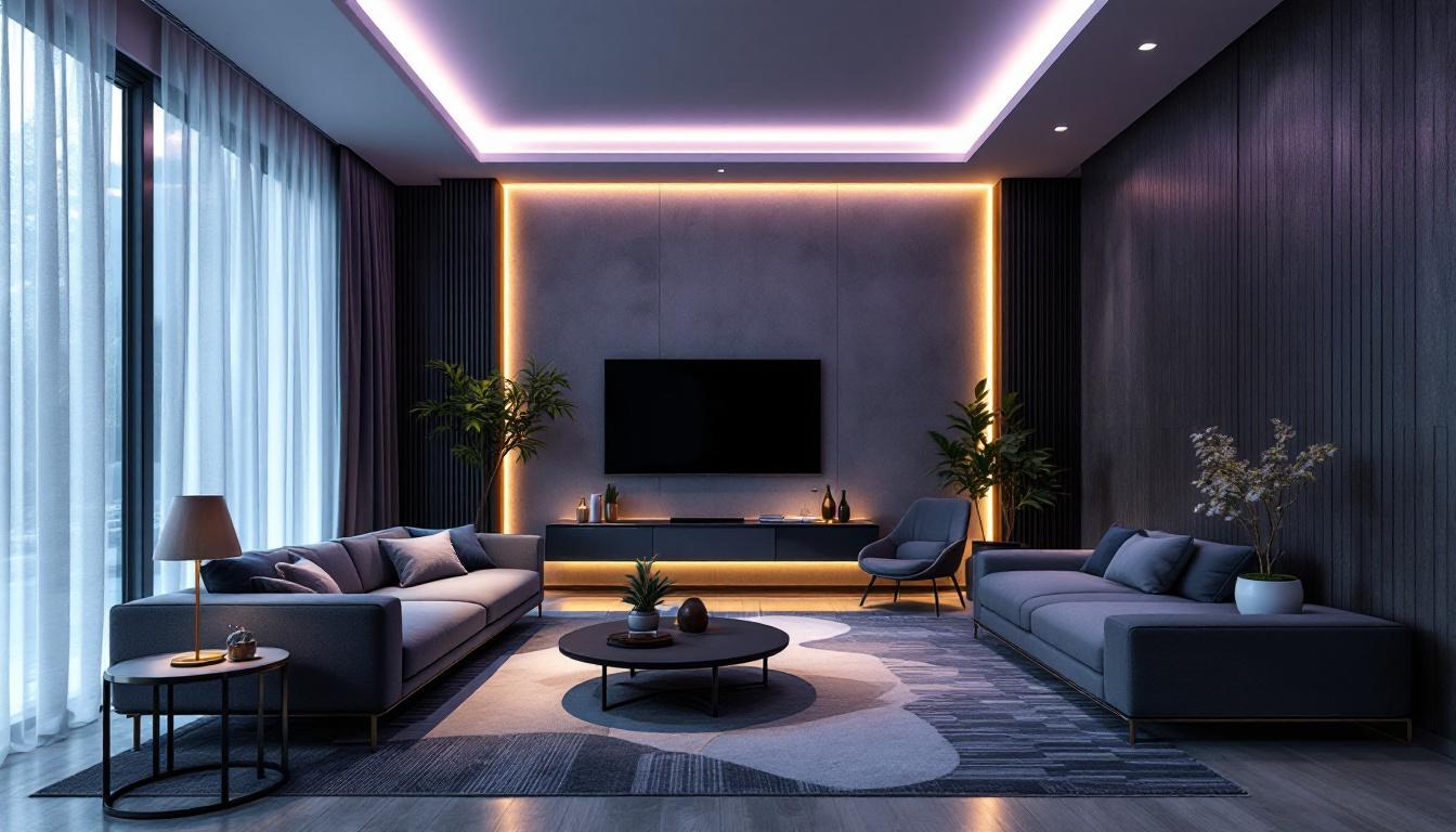A photograph of a beautifully designed room featuring hidden led strip lighting