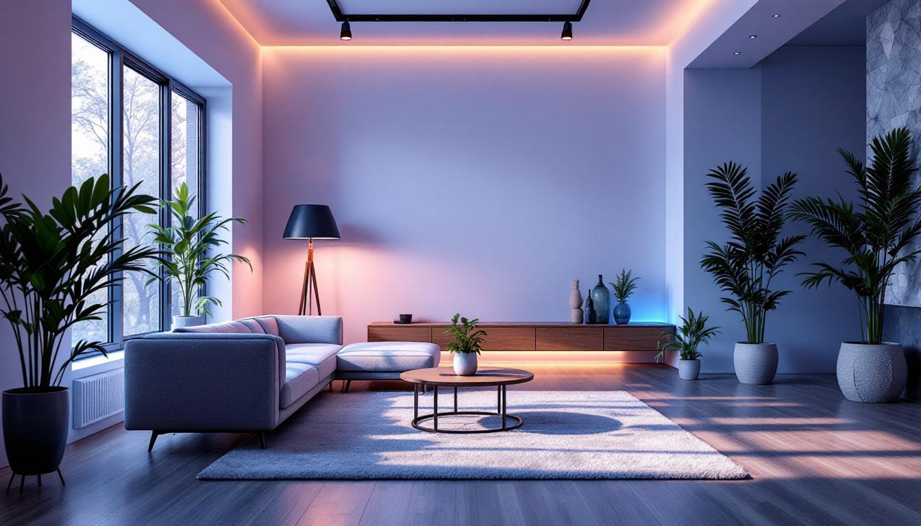 A photograph of a well-lit interior space showcasing various lighting types