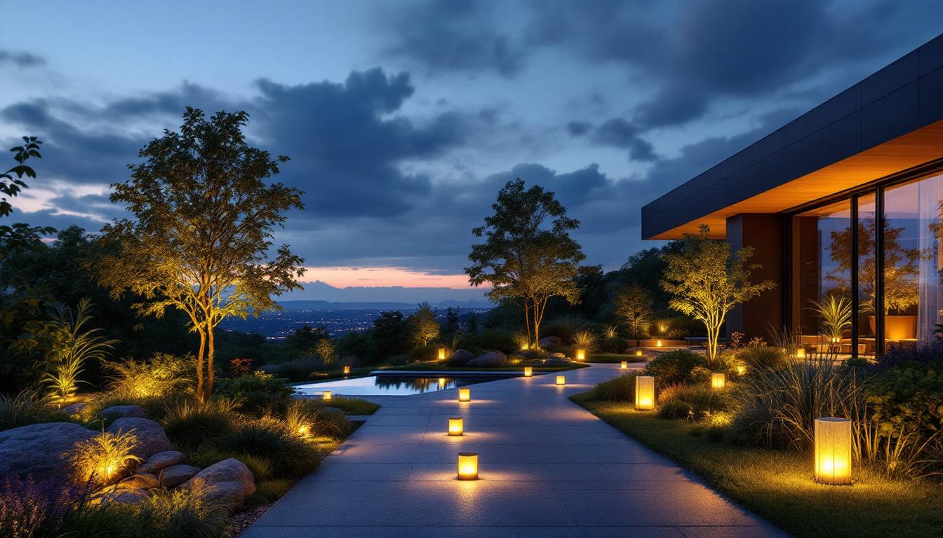 A photograph of a stunning outdoor scene illuminated by innovative lighting technology